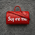 Supreme x Louis Vuitton Red Epi Leather Keepall Duffle Bag – Limited Edition