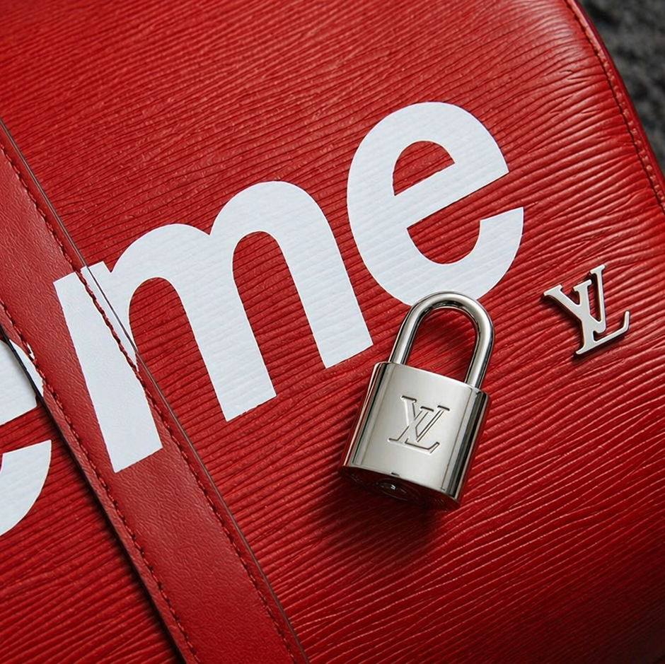 Supreme x Louis Vuitton Red Epi Leather Keepall Duffle Bag – Limited Edition